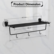 Plantex Towel Rack for Bathroom/304 Grade Stainless Steel Towel Stand/24 Inch Towel Hanger/Towel Holder/Bathroom Accessories - Pack of 1 (PMB-2401, Z-Black)