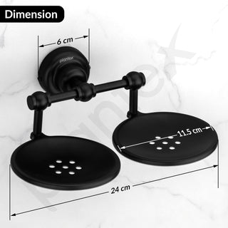 Plantex 304 Grade Stainless Steel Double Soap Holder Stand for Bathroom and Wash Basin/Bathroom Accessories - Skyllo (Black)