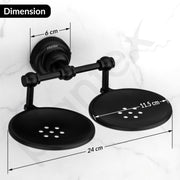 Plantex 304 Grade Stainless Steel Double Soap Holder Stand for Bathroom and Wash Basin/Bathroom Accessories - Skyllo (Black)