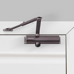 Plantex Aluminium Hydraulic Door Closer for Wooden Doors - Automatic Soft Close for Hotel/Home/Office - ISO 9001 Certified (MI-200, Capacity 55 kg, Brown)