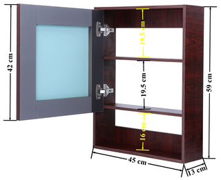 Plantex Bathroom Mirror Cabinet - HDHMR Wood Rio Bathroom Organizer Cabinet (18 x 24 Inches) Bathroom Accessories (APS-6022-Rose Wood)