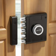 Plantex Stainless Steel Door Cylinder Lock/Main Door Deadbolt Lock Five Bullets/Door Lock Set with 4 Pin Cylindrical Keys - Pack of 1 (Penta, Black)