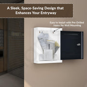 Plantex Durable Plastic Letter Box/Suggestion Box for Office/Post Box/Complaint Box/Letter Box for Home Gate with Key Lock/Mail Box - (Grey & White), Wall Mounted