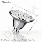 Plantex 4 Inch ABS Shower Head for Bathroom/3-Mode Round Head Shower for Bathroom/High Pressure Overhead Shower - (Chrome)
