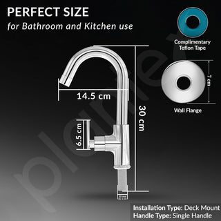 Plantex Pure Brass Sink Tap for Wash Basin with 360° Swivel Spout/Kitchen Tap with Water Saving Aerator- 7 Year Warranty (BAL-512 -Chrome Finish)