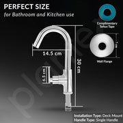 Plantex Pure Brass Sink Tap for Wash Basin with 360Ãƒâ€šÃ‚Â° Swivel Spout/Kitchen Tap with Water Saving Aerator- 7 Year Warranty (BAL-512 -Chrome Finish)