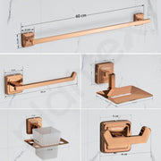 Plantex Decan 304 Grade Stainless Steel Towel Rod for Bathroom/Soap Holder/Napkin Ring/Tumbler Holder/Robe Hook/Bathroom Accessories - Rose Gold