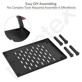 Plantex GI Steel Microwave Oven Stand for Kitchen Platform/Microwave Rack Shelf Organizer for Countertop/Heavy-Duty Metal OTG Rack - Black