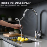Plantex Pull-Down Kitchen Sink Tap/304 Stainless Steel Sink Tap for Kitchen Basin with 360â° Swivel Spout/Kitchen Sink Faucet- (1062, Chrome)