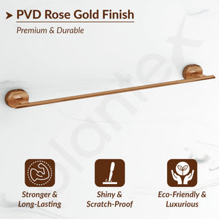 Plantex J4 Stainless Steel 24 Inch Towel Rod for Bathroom/Towel Holder in Bathroom/Towel Holder/Bathroom Accessories (PVD Rose Gold Finish) Onix