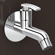 Plantex Pure Brass COL-1002 Long Body Bib Cock for Bathroom with Water Saving Aerator/Wall Mount BibTap with Wall Flange for Bathroom-7 Year Warranty (Chrome)