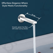 Plantex Brass Concealed Body High Flow Diverter Full Set with  6 x 6 inch  Overhead Shower and Bath Tub Spout/Bathroom Shower Set -- Combo (Chrome)