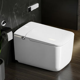 Plantex Smart Commode/Auto Lid Closing and Flushing with Foot Sensor with 18 Months Warranty Automatic Toilet with Water Saving Technology/Heated Toilet Seat - S Trap (White)