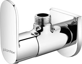 Plantex Pure Brass Angle Valve with Brass Wall Flange & Teflon Tape/Angle valve for Bathroom/Quarter Turn Angle Cocke for bathroom/Angle cock-(ORN-205-Chrome)
