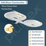 Plantex Rich Brass Unique Dual Soap Holder for Bathroom/Wall Mounted Soap Holder/Soap Stand/Soap Case/Bathroom Accessories (Chrome)