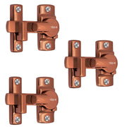 Plantex Door Latch/Flip Latch Lock for Door/Chitkani/Lock Latch for Main Door/Baby Latch for Bathroom/Bedroom/Balcony/Door Stopper - Pack of 3 (Rose Gold)