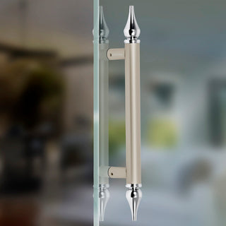 Plantex Heavy Duty Main Door Handle - 14 Inch Pull Push Handle - Satin White & Chrome Finish - Pack of 1 - 3 Years Warranty
