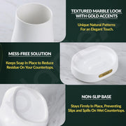 Plantex Ceramic Bathroom Set - Soap Holder for Bathroom/Liquid Soap Dispenser/Tumbler Holder/Toothbrush Holder/Handwash Dispenser - 3 Pcs Set