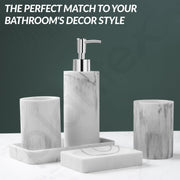 Plantex Polyresin  Bathroom Accessories Set Soap Dispenser/Toothbrush Holder/Bathroom Tray/Tumbler Holder/Soap Dish - 5 Piece(911)