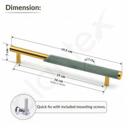 Plantex Stainless Steel & Aluminium Cabinet Handle/160mm Wardrobe Door Handle/Cupboard Pull-Push Handles for Home/Office - Pack of 1 (Green & Gold)