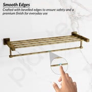 Plantex 304 Grade Stainless Steel Bathroom Towel Rack/Towel Hanger Stand/Towel Bar/Bathroom Accessories - Splash (Antique Finish)