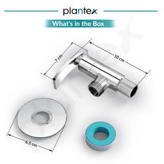 Plantex Pure Brass Angle Valve for Bathroom/Single Lever Angle Cock/Stop Cock with Wall Flange/Kitchen and Bathroom Accessories (ZUR-1504, Chrome)