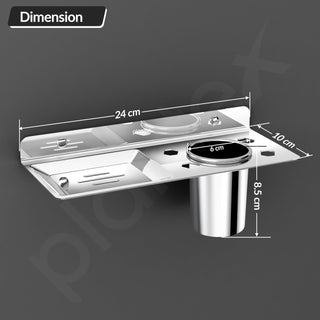 Plantex Platinum Stainless Steel Soap Dish with Tumbler Holder/Soap Holder/Bathroom Accessories - (Chrome)