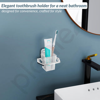 Plantex 304 Grade Stainless Stee Tumbler Holder/Tooth Brush Holder/Bathroom Accessories Pack of 1, Cute (Chrome)