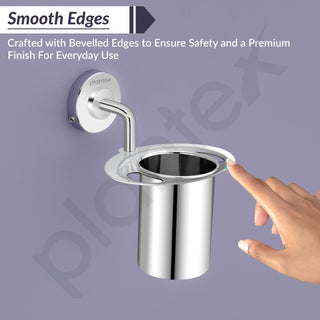 Plantex 304 Grade Stainless Steel Tumbler Holder/Tooth Brush Holder/Bathroom Accessories - Daizy (Chrome)