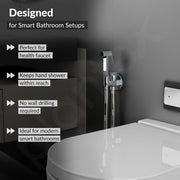 Plantex 2 in 1 Angle Cock with Health faucet and Hand Shower Holder/Angle Valve for Bathroom/Hand shower Bracket/Angle Valve with Faucet Bracket/Bathroom Accessories - Pack of 1(AC22)