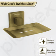 Plantex Soap Holder for Bathroom/Stainless Steel Soap Stand/Soap Case/Soap Dish/Bathroom Accessories - Pack of 1, Aqua (Brass Antique)