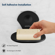 Plantex Royal Self Adhesive Stainless Steel Soap Holder for Bathroom/Soap Dish/Soap Stand/Bathroom Accessories - (Black)