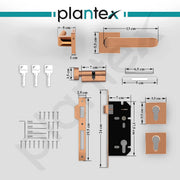 Plantex Polished Brass Heavy Duty Door Lock - Main Door Lock Set with 3 Keys/Mortise Door Lock Knob for Home/Office/Hotel (7110 - Pvd Choco)
