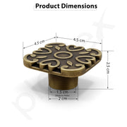 Plantex Knobs for Drawer/Square Drawer Knobs/Knobs for Cabinets/Pull-Push Knobs for Kitchen/Bedroom Drawer - Pack of 6 (DTK-299, Brass Antique)