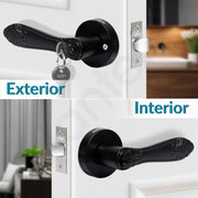 Plantex Door Lock for Main Door/Mortise Lock for Home/Door Handle Lock Set with 3 Computerise Keys - (Black)