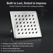 Plantex Stainless Steel Shower Head 100 mm with Water Saving Nozzle/Shower for Bathroom/Rain Shower Head for Bathroom without Arm- (Elegance-Chrome)