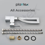Plantex Pure Brass Wash Basin Tap/Pillar Tap for Wash Basin/Sink Mixer Tap Hot and Cold -Deck Mount-(Chrome)