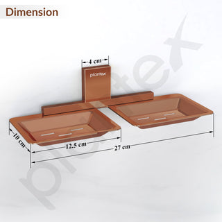 Plantex 304 Grade Stainless Steel Double Soap Stand/Dual Soap Dish/Soap Case/Soap Storage/Soap Holder for Bathroom/Bathroom Accessories - Pack of 1 (Crystal, PVD Rose Gold)