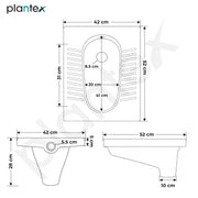 Plantex Indian Toilet for Bathroom/Household Squatting Pan/Orrisa Pan for Bathroom/Sintered Stone Base Ceramic Sanitaryware Toilet - (White, 2262)
