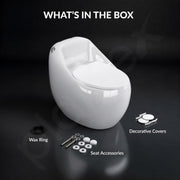 Plantex Imported Platinum Ceramic Western Commode/S Trap Siphonic Vaccum Jet Flush/Rimless One Piece Commode with Soft Close Seat Cover (White)