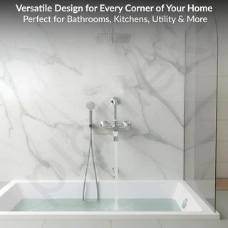 Plantex Brass Wall Mixer for Bathroom with L-Bend Connector for Overhead Shower/Mixer Tap/Wall Mixer for Bathroom 2 in 1 with 7 Year Manufacturer's Warranty(FLO-818-Chrome)