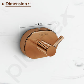 Plantex J4 Stainless Steel Clothes Hanger for Wall/Hangers for Bathroom/Robe Hook/Bathroom Accessories (PVD Rose Gold Finish) Onix
