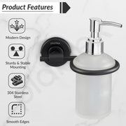 Plantex 304 Grade Stainless Steel Liquid Soap Dispenser/Shampoo Dispenser/Hand Wash Dispenser/Bathroom Accessories - Daizy (Black)