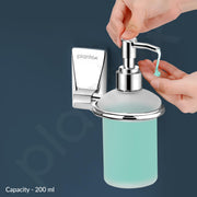 Plantex 304 Grade Stainless Steel Liquid Soap Dispenser/Shampoo Dispenser/Handwash Dispenser for Bathroom - Crystal (Chrome)
