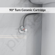 Plantex ICO-905 Pure Brass Angle Valve for Bathroom with Teflon Tape and Brass Wall Flange/Angular Stop cock for Wash basin and Health Faucet - Pack of 8 (Chrome)