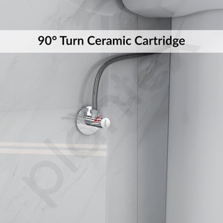 Plantex ICO-905 Pure Brass Angle Valve for Bathroom with Teflon Tape and Brass Wall Flange/Angular Stop cock for Wash basin and Health Faucet - Pack of 8 (Chrome)