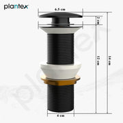 Plantex Waste Coupling for Wash Basin/Pure Brass 5 inch Drain Out let System Full Thread Pop up Coupling for Wash Basin/Wash Basin Accessories (Matt Black - Pack of 1)
