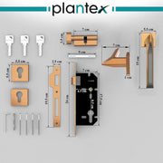 Plantex Mortise Lock/Door Handle for Main Door/Lock with 3 Computerized Keys/Pull-Push Handle for Home/Office/Hotel - Combo (PVD Choco-Satin Black)