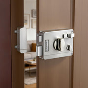 Plantex Heavy Duty Night Latch Door Lock with Key & Knob for Main Door/Twinbolt Lock for Home,Hotel,Office/Deadbolt lock with 5-Years Warranty (Satin White & Chrome)