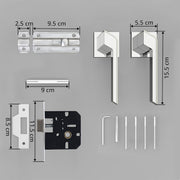 Plantex Heavy Duty Door Lock â€“ Bathroom Door Lock/Mortise Keyless Handle Set for Home/Bathroom/Store Room/Balcony/Office with Baby Latch â€“ (7066 â€“ Satin White & Chrome Finish)
